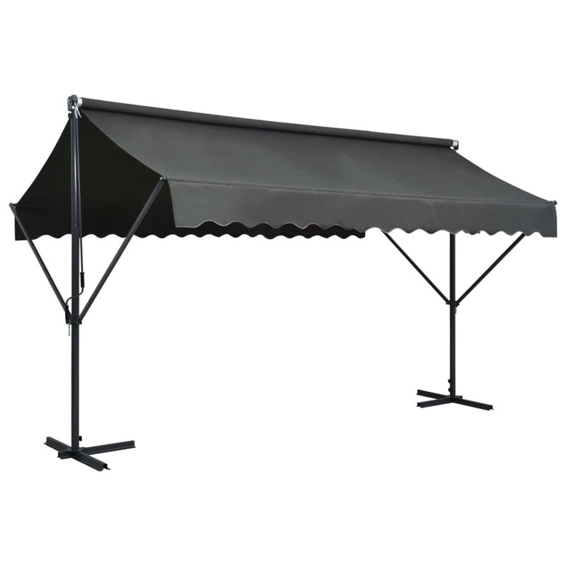 Arlmont & Co. Free Standing Awning Outdoor Retractable Awning Patio Sun